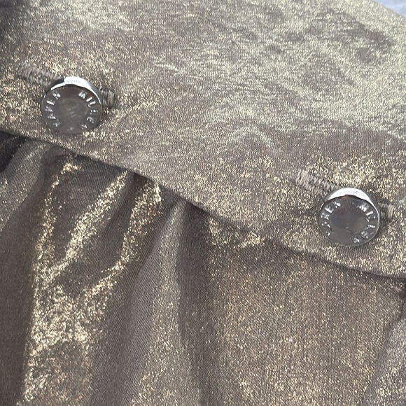 Karen Millen women’s Gold Metallic button-down shirt semi sheer blouse top SZ 6‎ - Picture 5 of 7